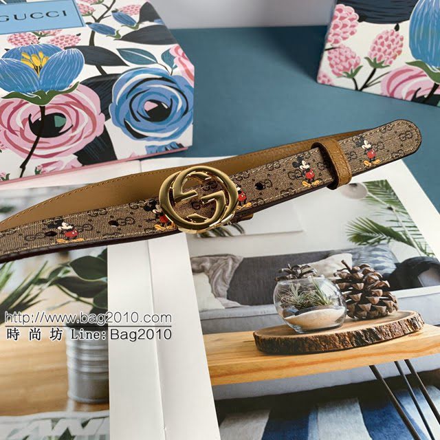 Gucci女士皮帶 古奇2020米奇限量版早春新款 古奇Disney聯名合作限定款  jjp1183
